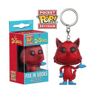 ⭐️Vaulted/Retired Dr. Seuss Fox in Socks Funko Pop Pocket Keychain